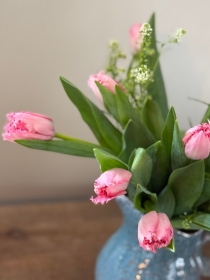 English Tulips in hand painted Jug