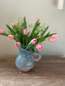 English Tulips in hand painted Jug