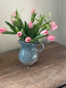 English Tulips in hand painted Jug